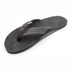 Single Layer Premier Leather In Black Sandals