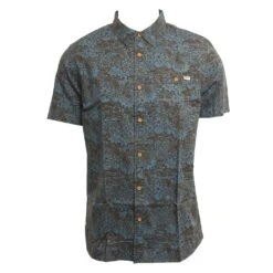 Reef Garden In Blue Woven Shirt