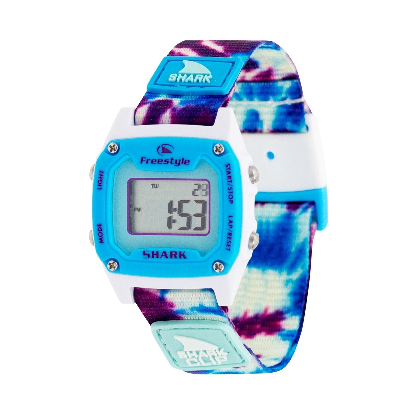 Freestyle Shark Clip Mini Tie Dye Blue Daze Watch 3 Freestyle Shark Clip Mini Tie Dye Blue Daze Watch