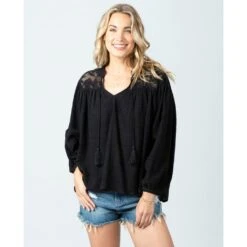 Rip Curl Hidden Shores Top In Black Shirt
