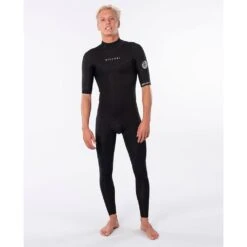 Rip Curl Dawn Patrol Short Sleeve Full Back Zip In Black Wetsuit