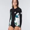 Rip Curl G Bomb Long Sleeve Front Zip Bikini Cut Springsuit In White -Tide And Style HS1584473343