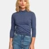 RVCA Jaye Knit Top In Indigo (Ind) Shirt