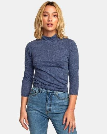RVCA Jaye Knit Top In Indigo (Ind) Shirt 3 RVCA Jaye Knit Top In Indigo (Ind) Shirt