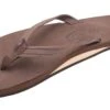 Single Layer Narrow Premium Leather In Expresso Sandals