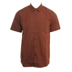 Volcom Milton In Mahogany Woven Shirt