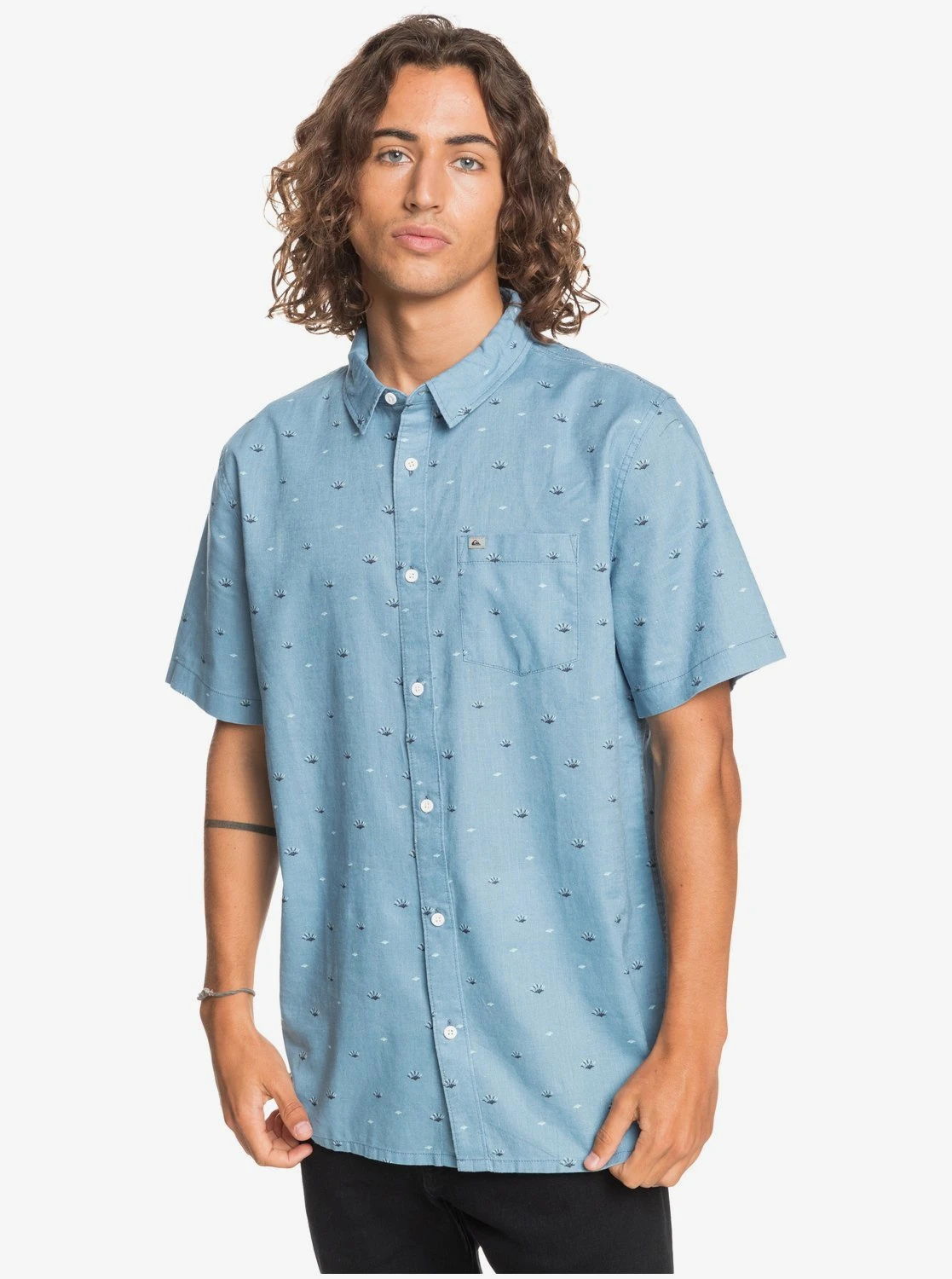 Quiksilver Desert Bush In Blue Woven Shirt 3 Quiksilver Desert Bush In Blue Woven Shirt