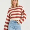 Billabong Seeing Stripes In Brick (Brk) Sweater -Tide And Style HS1603825885