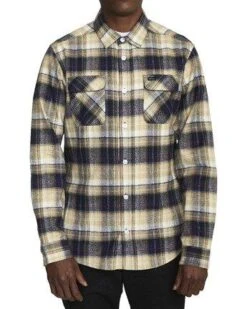 RVCA Emerson Flannel In Navy Blue (Nvy) Shirt