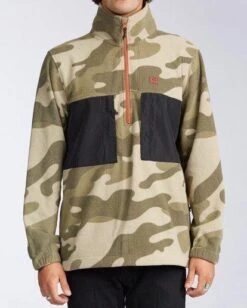 Billabong Canyon Half Zip Polar Fleece In Camo (Cmm) Sweatshirt