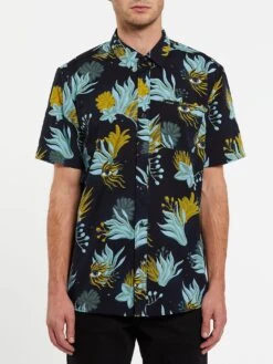 Volcom Solarizer In Navy Blue (Nvy) Woven Shirt