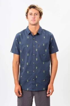 Rip Curl Hula Breach In Navy Blue Woven Shirt
