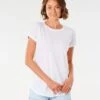 Rip Curl WoLongboard Plains Tee Shirt In White -Tide And Style HS1610391641