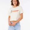 Rip Curl WoGolden State Crop Tee Shirt In Bone (Bo -Tide And Style HS1610392171