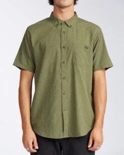 Billabong All Day Jacquard In Military (Mil) Woven Shirt