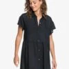 Roxy Beauty Truth Beach Shirt Dress In Anthracite (Kvj0) Dress -Tide And Style HS1611609972