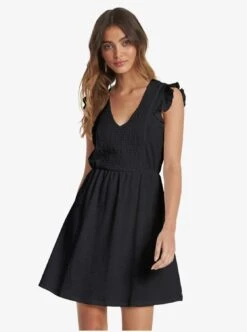 Roxy Morning Breeze Sleeveless V Neck In Anthracite (Kvj0) Dress