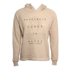 Happiness Comes In Waves Hoodie In Grey Sweatshirt