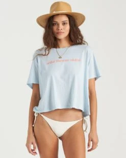 Billabong Wild Flower Child In Blue Shirt