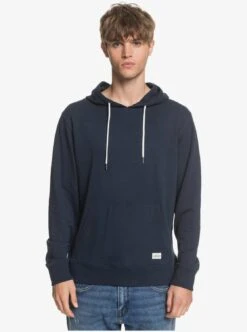 Quiksilver Essentials Organic Hoodie In Navy Blue Blazer (Byj0) Sweatshirt