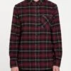Volcom Caden Plaid Long Sleeve Flannel In Port (Por) Shirt -Tide And Style HS1614644490