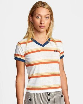 RVCA Big Distance Stripe In White Shirt 3 RVCA Big Distance Stripe In White Shirt