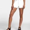 RVCA Georgie High Rise Denim In White Shorts 1 RVCA Georgie High Rise Denim In White Shorts -Tide And Style HS1615835030