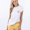 Rip Curl WoCali Slide Standard Tee Shirt In White -Tide And Style HS1616461172
