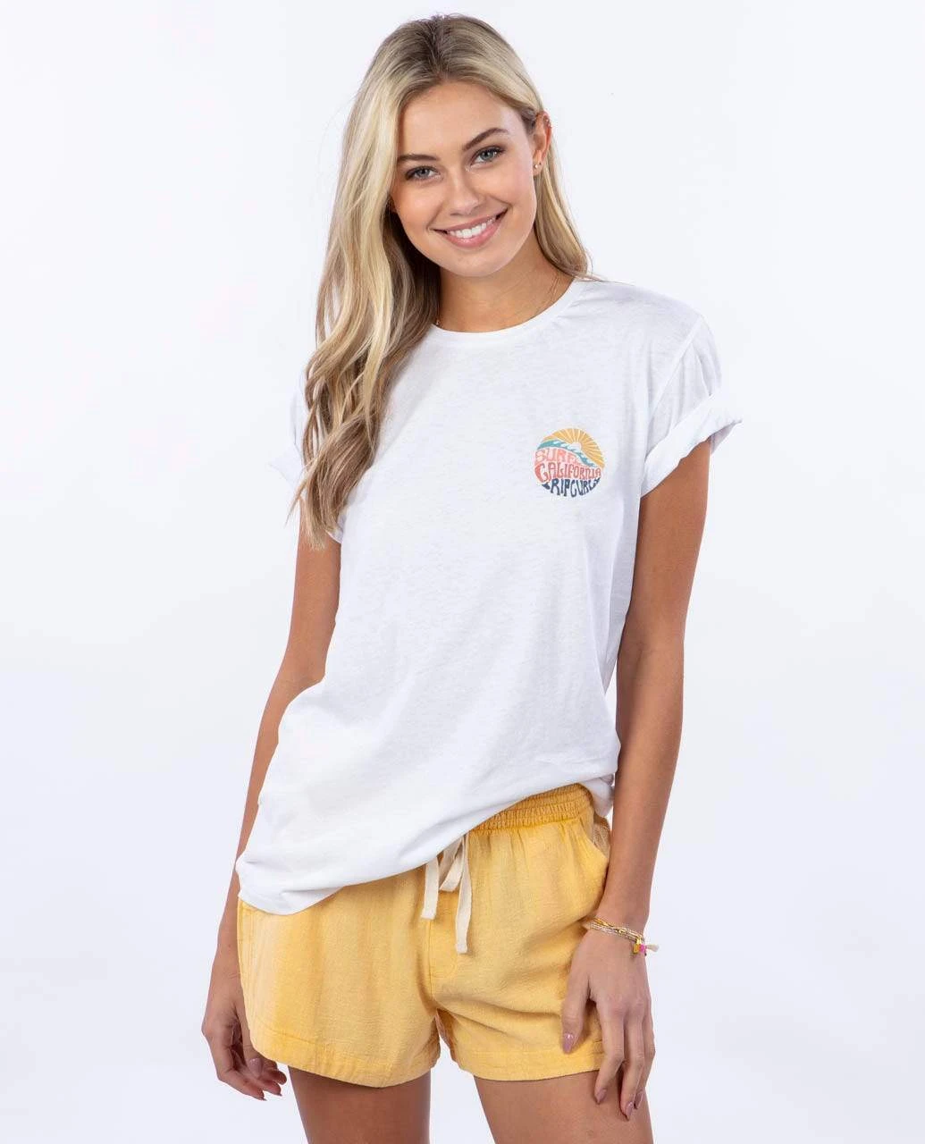 Rip Curl WoCali Slide Standard Tee Shirt In White 3 Rip Curl WoCali Slide Standard Tee Shirt In White