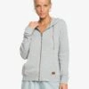 Roxy Perfect Wave Zip-Up Hoodie In Heritage Heather Sweatshirt