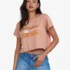 Roxy My Paradise Cropped In Toasted Nut (Ckn0) Shirt -Tide And Style HS1618859783