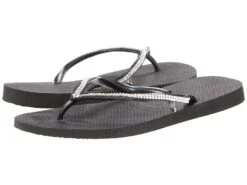 Havaianas Slim Crystal Mesh II Flip Flops (black)