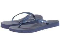 Havaianas Slim Crystal Glamour Sw Flip Flops (navy Blue)