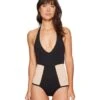 Fireside Color Block One-piece (black/skin) 1 Fireside Color Block One-piece (black/skin) -Tide And Style Z4123350
