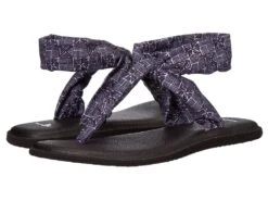 Sanuk Yoga Sling Ella Prints (black/white Tiki Tile)