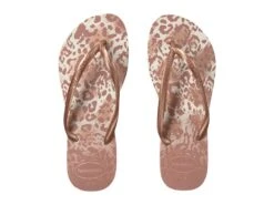 Havaianas Slim Animals Flip Flops (white/golden Blush)