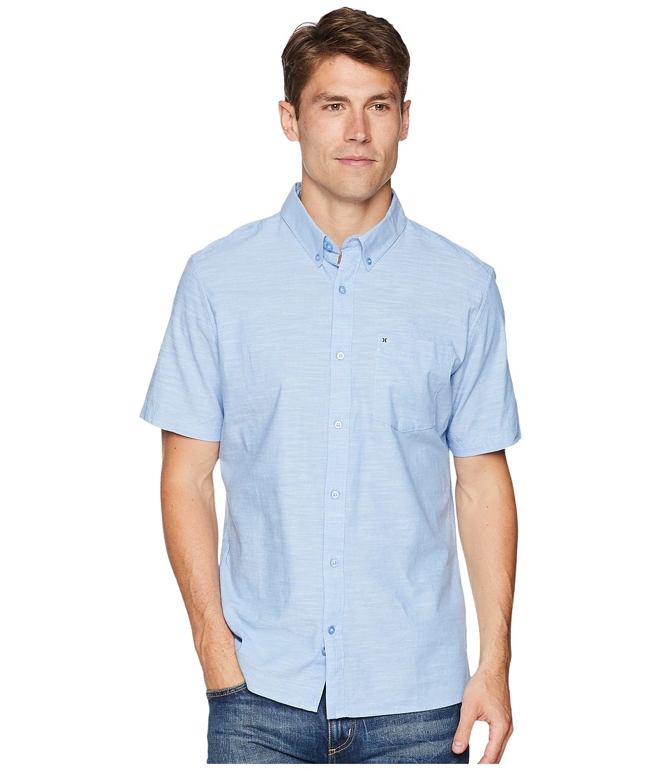 HURLEY One Only 2.0 Short Sleeve Woven (blue Oxford) 3 HURLEY One Only 2.0 Short Sleeve Woven (blue Oxford)