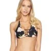 Billabong Floral Dawn V Cami Top (black Pebble) -Tide And Style Z4450154