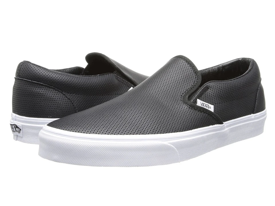 Vans Classic Slip-on Core Classics ((perf Leather) Black) 3 Vans Classic Slip-on Core Classics ((perf Leather) Black)