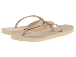 Havaianas Slim Flip Flops (sand Grey/light Golden)